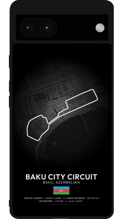 Google Pixel 6a Case Hülle - Silikon schwarz F1 Track 2025 Azerbaijan