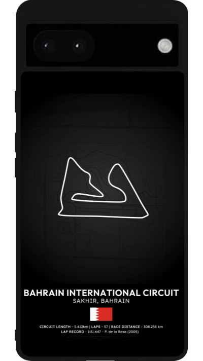 Google Pixel 6a Case Hülle - Silikon schwarz F1 Track 2025 Bahrain
