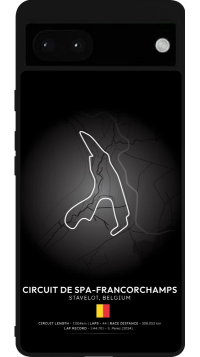 Google Pixel 6a Case Hülle - Silikon schwarz F1 Track 2025 Belgium
