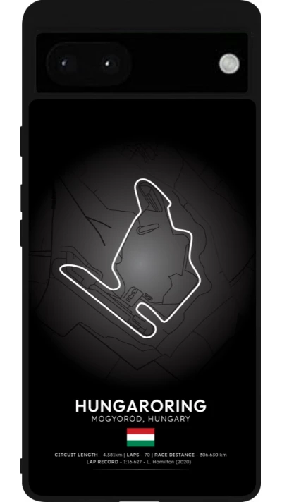 Google Pixel 6a Case Hülle - Silikon schwarz F1 Track 2025 Hungary