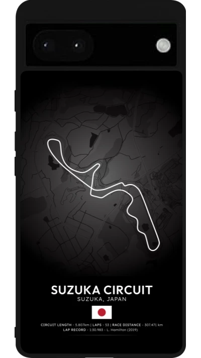 Google Pixel 6a Case Hülle - Silikon schwarz F1 Track 2025 Japan