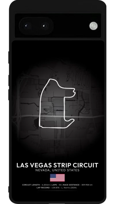 Google Pixel 6a Case Hülle - Silikon schwarz F1 Track 2025 Las Vegas