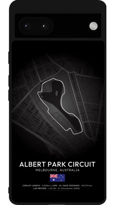 Google Pixel 6a Case Hülle - Silikon schwarz F1 Track 2025 Melbourne