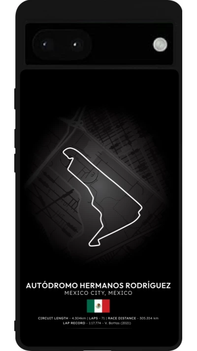 Google Pixel 6a Case Hülle - Silikon schwarz F1 Track 2025 Mexico