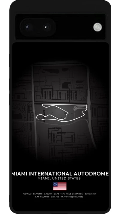 Google Pixel 6a Case Hülle - Silikon schwarz F1 Track 2025 Miami