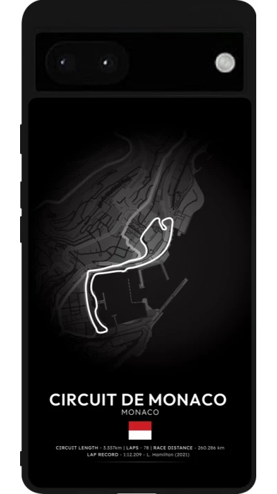 Google Pixel 6a Case Hülle - Silikon schwarz F1 Track 2025 Monaco
