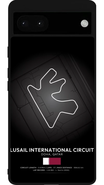 Google Pixel 6a Case Hülle - Silikon schwarz F1 Track 2025 Qatar