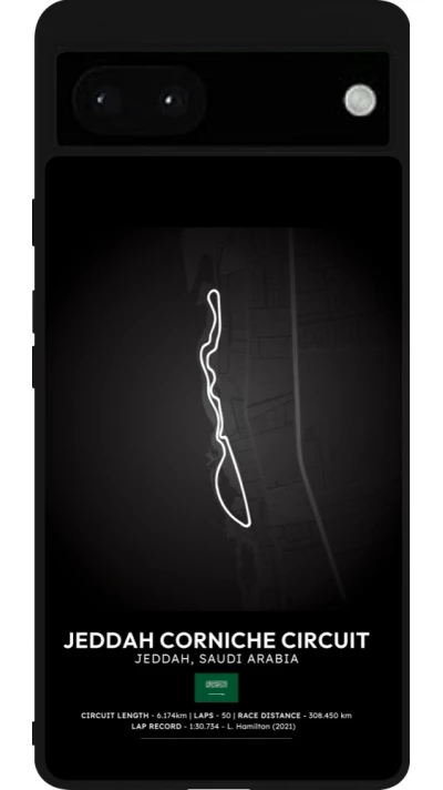 Google Pixel 6a Case Hülle - Silikon schwarz F1 Track 2025 Saudi Arabia
