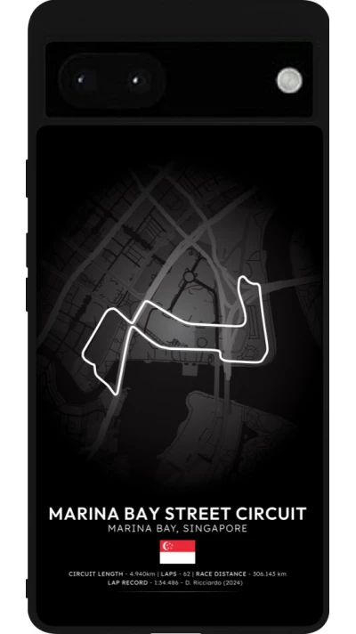 Google Pixel 6a Case Hülle - Silikon schwarz F1 Track 2025 Singapore