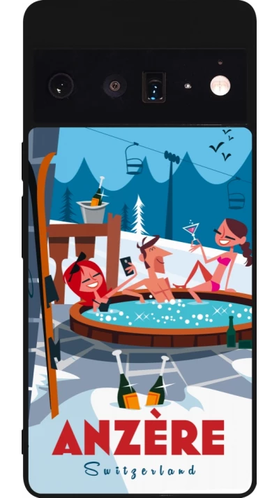 Google Pixel 6 Pro Case Hülle - Silikon schwarz Anzère Mountain Jacuzzi