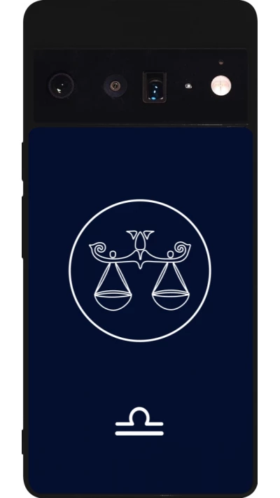 Google Pixel 6 Pro Case Hülle - Silikon schwarz Astrologie Waage