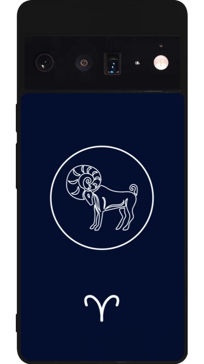 Google Pixel 6 Pro Case Hülle - Silikon schwarz Astrologie Widder