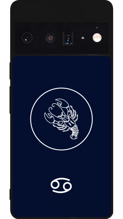 Google Pixel 6 Pro Case Hülle - Silikon schwarz Astrologie Krebs