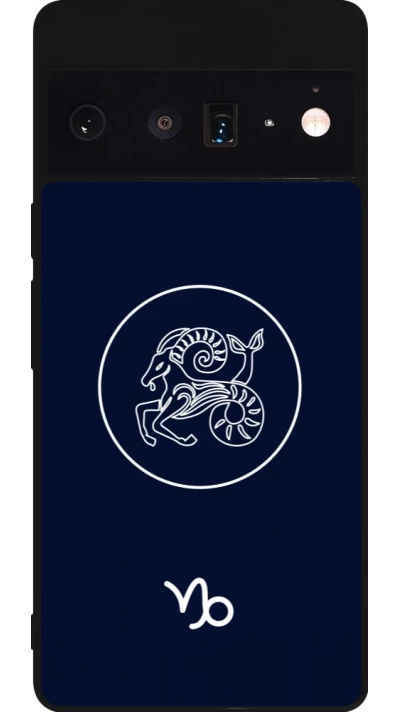 Google Pixel 6 Pro Case Hülle - Silikon schwarz Astrologie Steinbock
