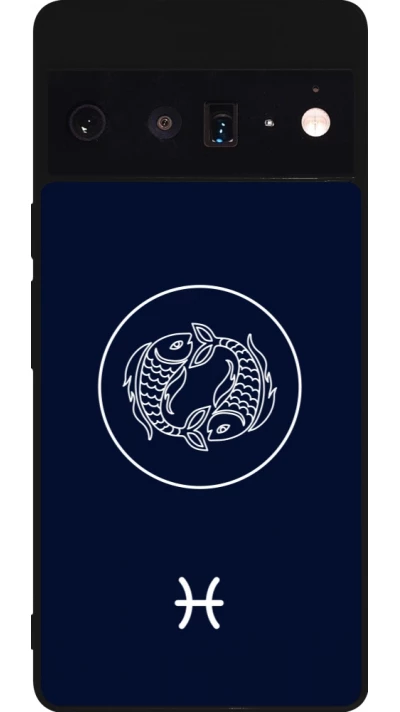Google Pixel 6 Pro Case Hülle - Silikon schwarz Astrologie Fische