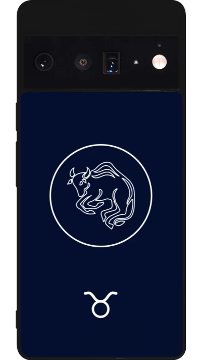 Google Pixel 6 Pro Case Hülle - Silikon schwarz Astrologie Stier