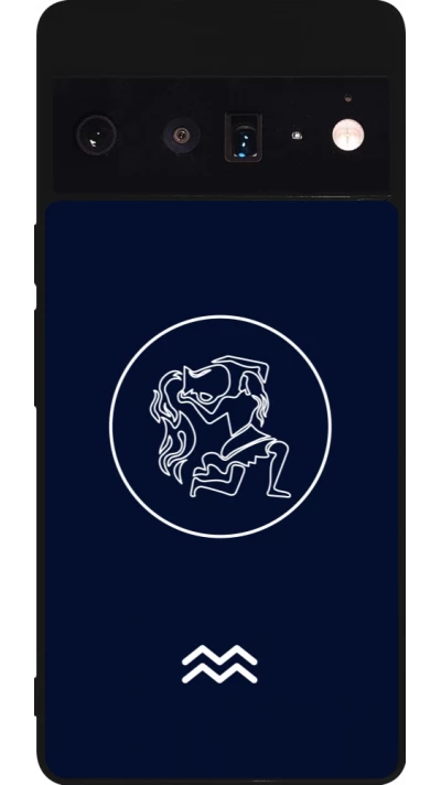 Google Pixel 6 Pro Case Hülle - Silikon schwarz Astrologie Wassermann