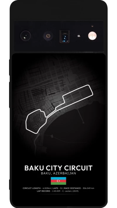 Google Pixel 6 Pro Case Hülle - Silikon schwarz F1 Track 2025 Azerbaijan