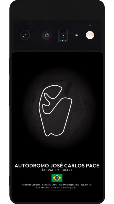 Google Pixel 6 Pro Case Hülle - Silikon schwarz F1 Track 2025 Brazil