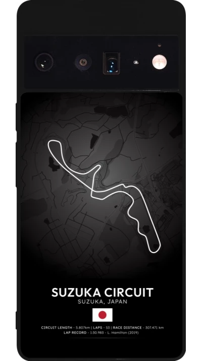 Google Pixel 6 Pro Case Hülle - Silikon schwarz F1 Track 2025 Japan