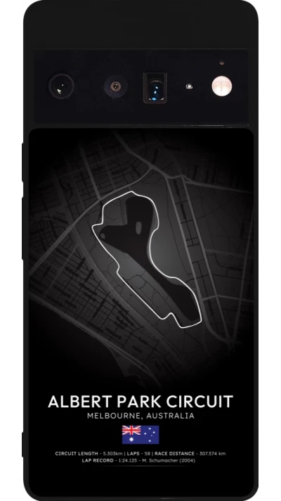 Google Pixel 6 Pro Case Hülle - Silikon schwarz F1 Track 2025 Melbourne