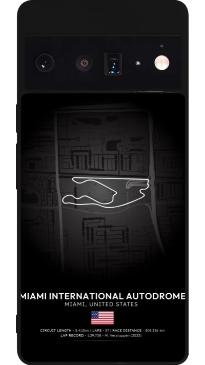 Google Pixel 6 Pro Case Hülle - Silikon schwarz F1 Track 2025 Miami