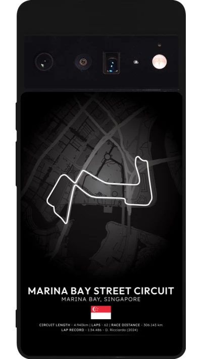 Google Pixel 6 Pro Case Hülle - Silikon schwarz F1 Track 2025 Singapore