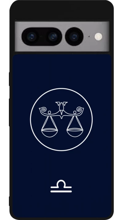 Google Pixel 7 Pro Case Hülle - Silikon schwarz Astrologie Waage