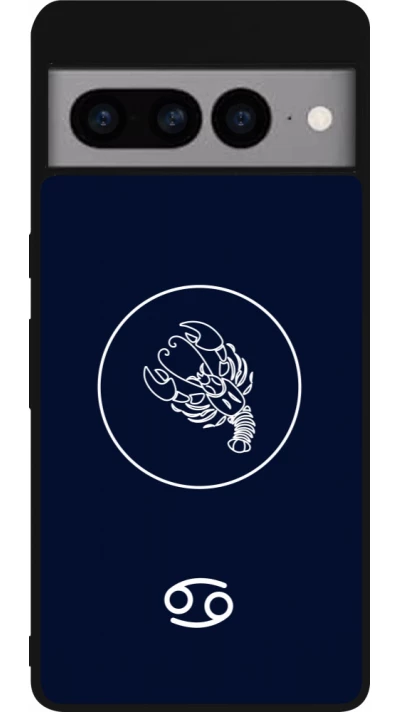 Google Pixel 7 Pro Case Hülle - Silikon schwarz Astrologie Krebs