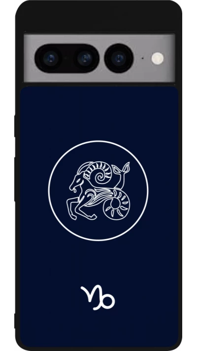 Google Pixel 7 Pro Case Hülle - Silikon schwarz Astrologie Steinbock
