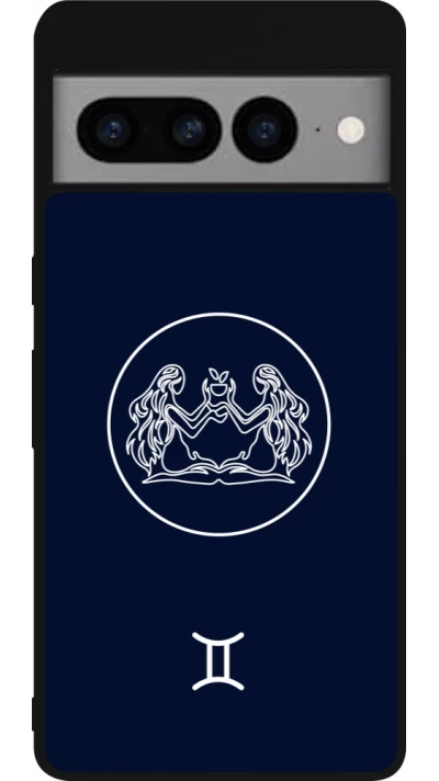 Google Pixel 7 Pro Case Hülle - Silikon schwarz Astrologie Zwillinge