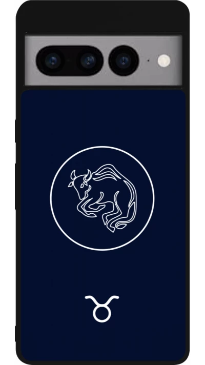 Google Pixel 7 Pro Case Hülle - Silikon schwarz Astrologie Stier