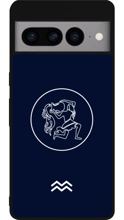 Google Pixel 7 Pro Case Hülle - Silikon schwarz Astrologie Wassermann