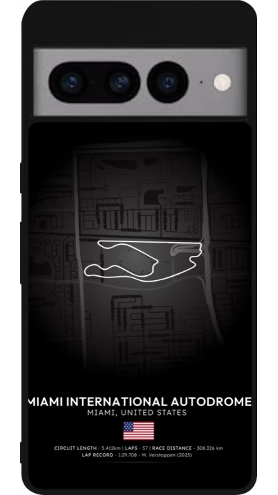 Google Pixel 7 Pro Case Hülle - Silikon schwarz F1 Track 2025 Miami
