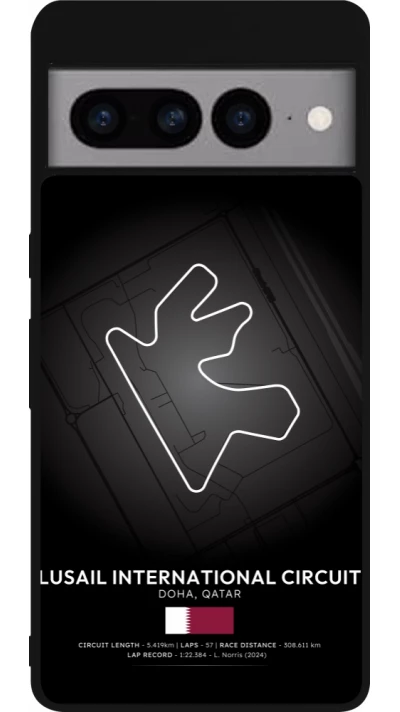 Google Pixel 7 Pro Case Hülle - Silikon schwarz F1 Track 2025 Qatar