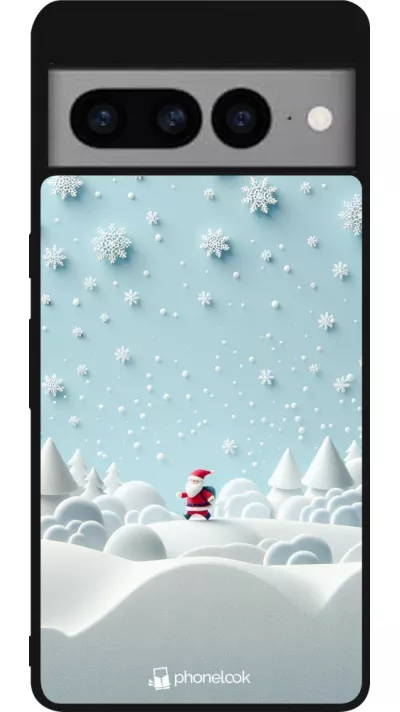 Google Pixel 7 Pro Case Hülle - Silikon schwarz Weihnachten 2023 Kleiner Vater Schneeflocke
