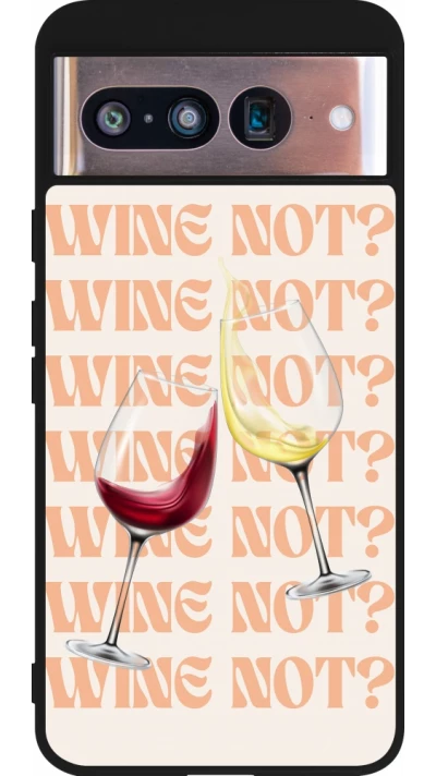 Coque Google Pixel 8 - Silicone rigide noir Wine not