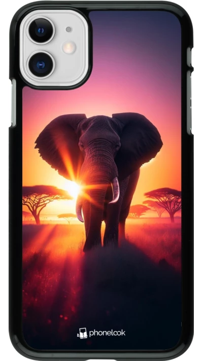 iPhone 11 Case Hülle - Elefant Sonnenaufgang Schönheit