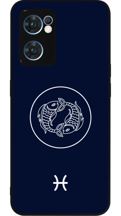 OPPO Reno7 5G Case Hülle - Silikon schwarz Astrologie Fische