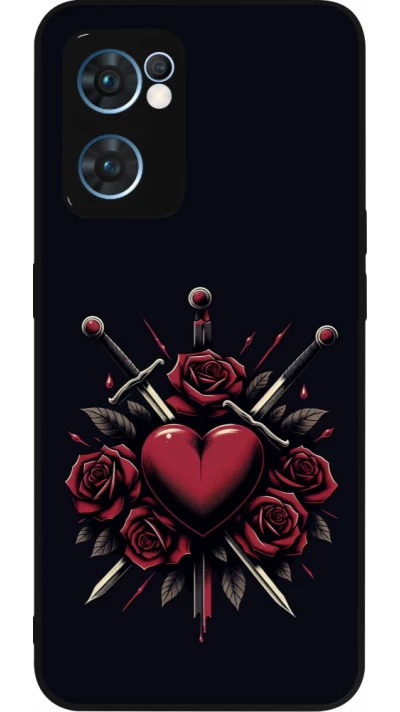 OPPO Reno7 5G Case Hülle - Silikon schwarz Valentine 2024 gothic love