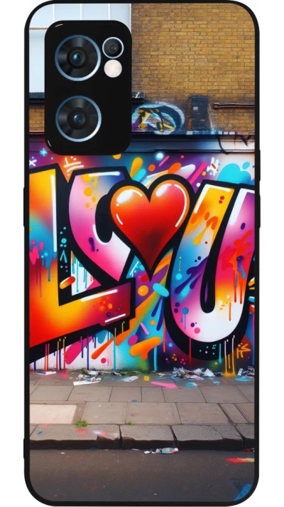 OPPO Reno7 5G Case Hülle - Silikon schwarz Valentin 2025 Liebe U Tag