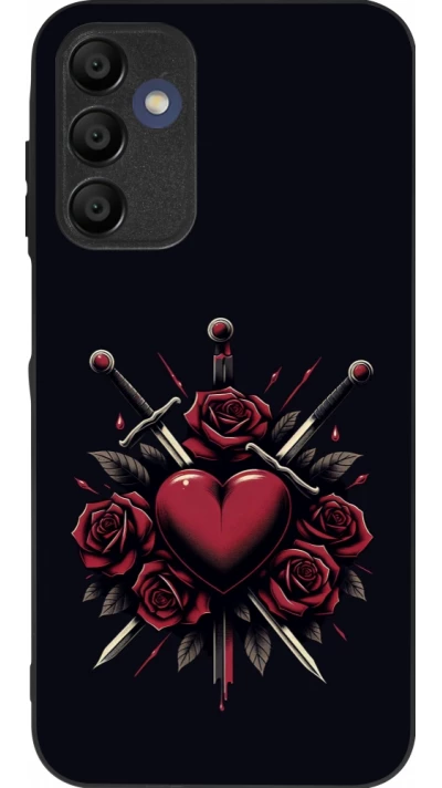 Coque Samsung Galaxy A15 - Silicone rigide noir Valentine 2024 gothic love