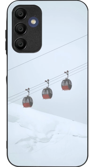 Coque Samsung Galaxy A15 - Silicone rigide noir Winter 22 ski lift