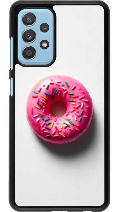 Samsung Galaxy A52 Case Hülle - Weisser Hintergrund, pinker Donut