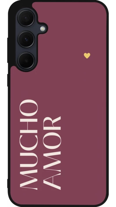 Samsung Galaxy A56 Case Hülle - Silikon schwarz Valentine 2024 mucho amor rosado