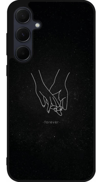 Samsung Galaxy A56 Case Hülle - Silikon schwarz Valentine 2023 hands forever