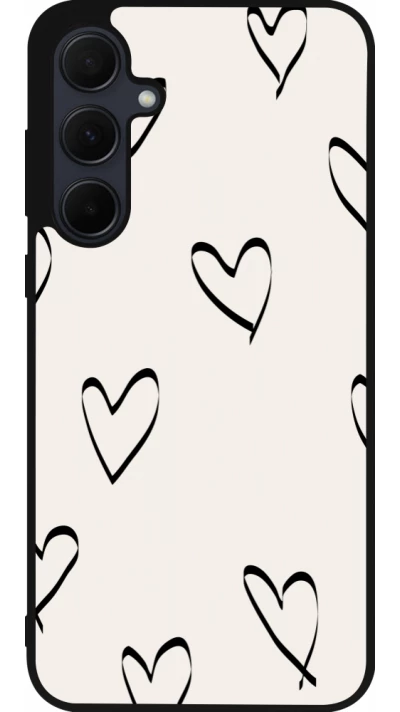 Samsung Galaxy A56 Case Hülle - Silikon schwarz Valentine 2023 minimalist hearts