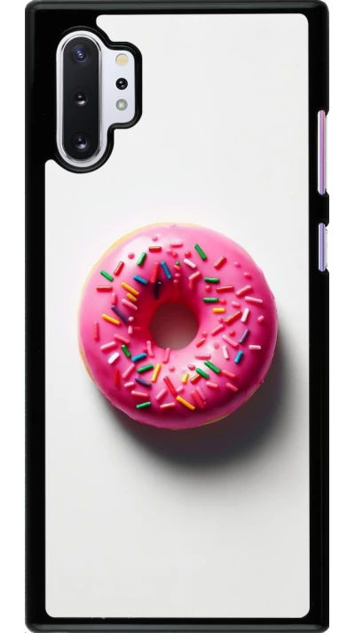 Coque Samsung Galaxy Note 10+ - Weißer Hintergrund, pinker Donut