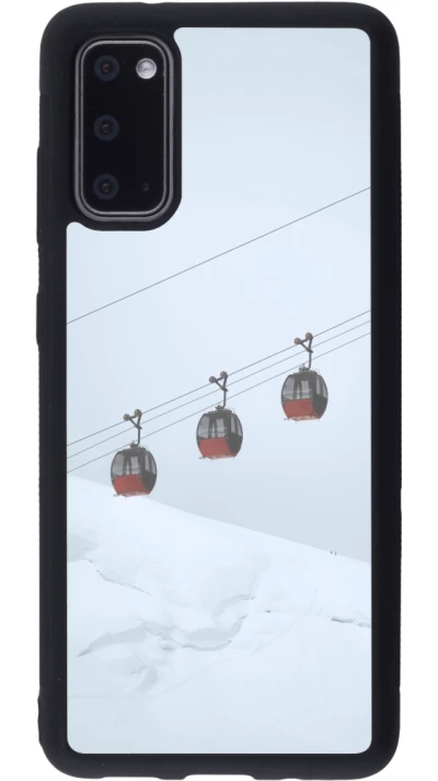 Coque Samsung Galaxy S20 - Silicone rigide noir Winter 22 ski lift