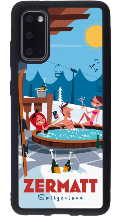Coque Samsung Galaxy S20 - Silicone rigide noir Zermatt Mountain Jacuzzi